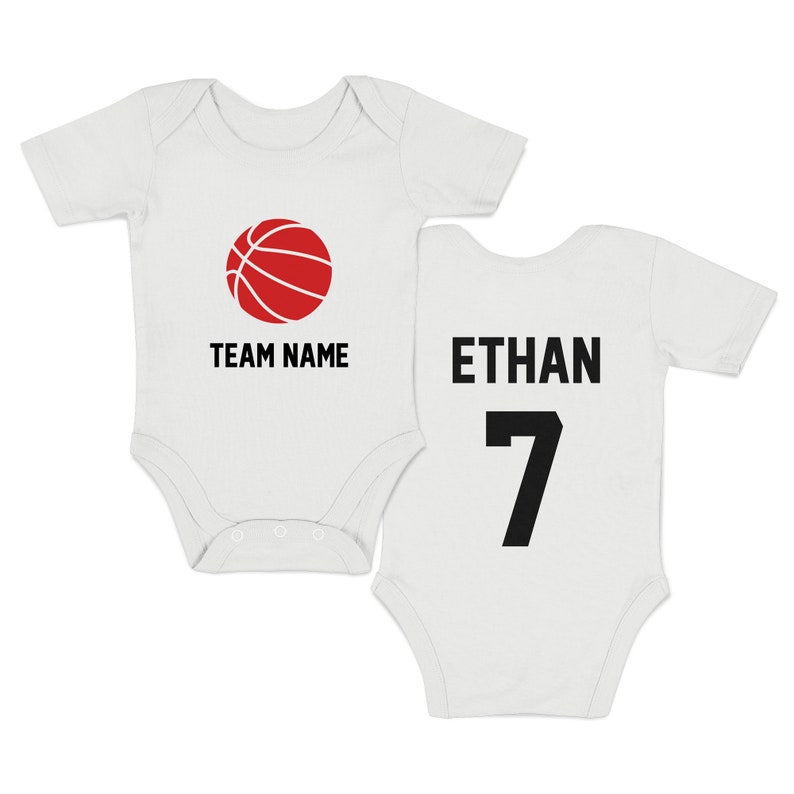 Custom Raptors Basketball Baby Bodysuit With Name & Number I Personalized Front Back Toddler