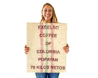 Colombia Café de Colombia Framed Coffee Bag Art | Large 24"x18" | Ships Free Tomorrow (1-3 Days USPS Priority) | Ready to Hang | Coffee Gift