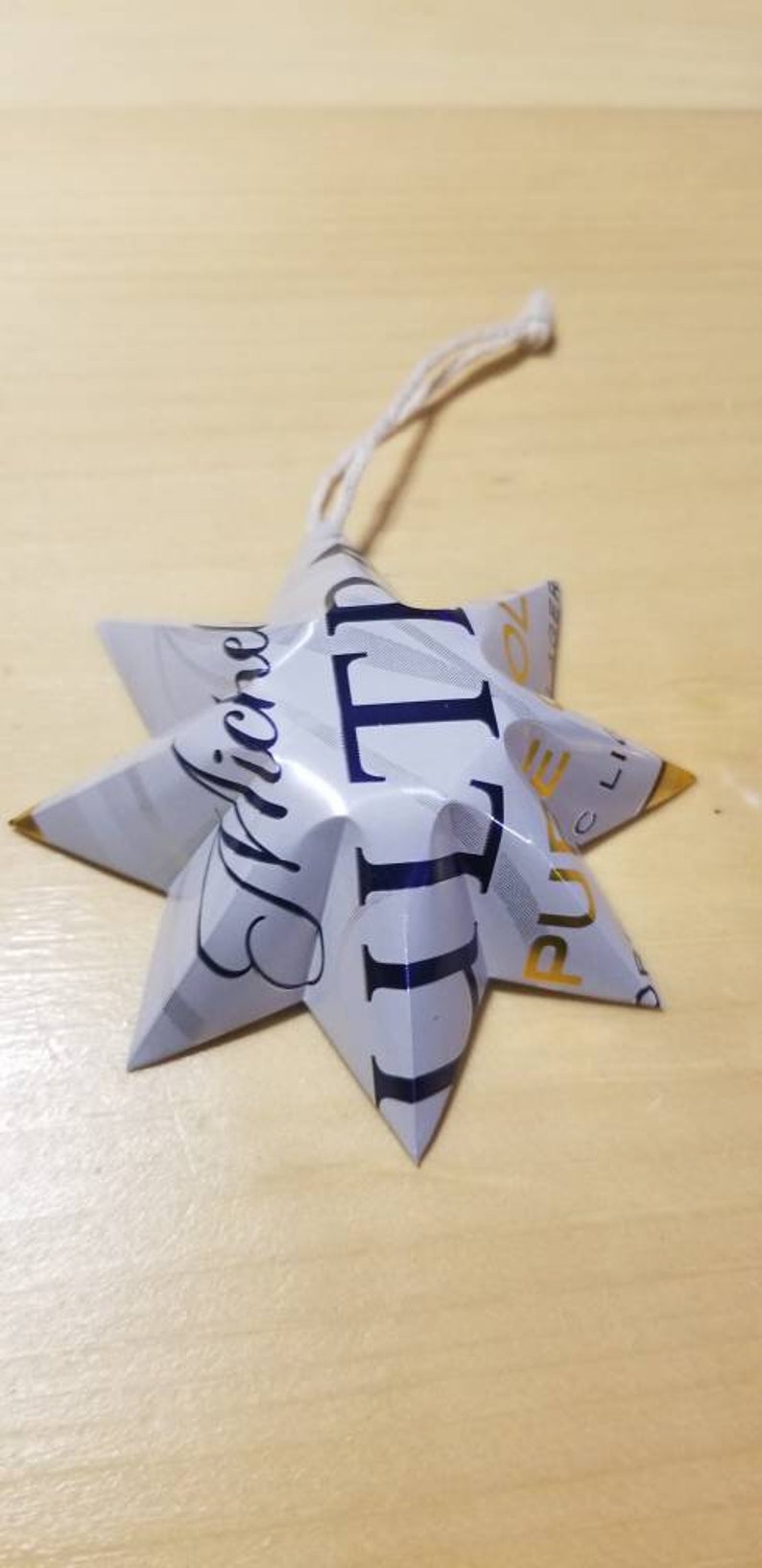 Michelob Ultra Pure Gold Shandy Star Ornament Christmas Chrismukkah Recycled Upcycled Beer Can craft Beer