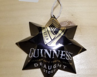 Guinness Star Ornament Christmas Chrismukkah Recycled Upcycled Beer Can craft Beer Draft Stout Milk Stout Toucan Irish