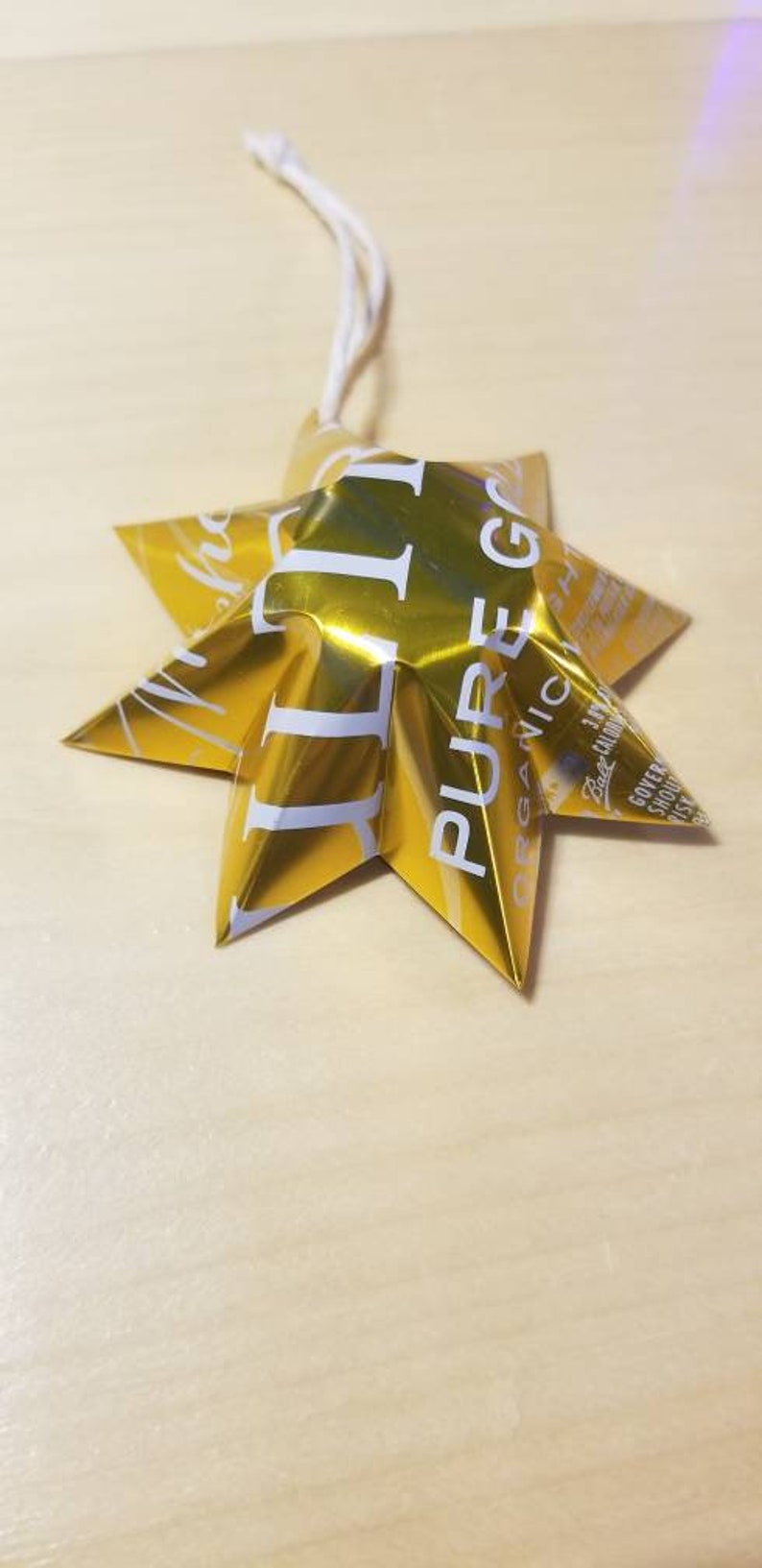 Michelob Ultra Pure Gold Shandy Star Ornament Christmas Chrismukkah Recycled Upcycled Beer Can craft Beer