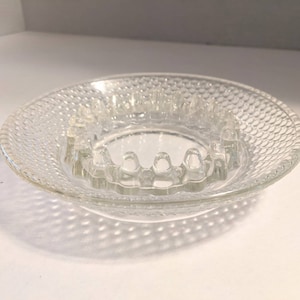 Posacenere in vetro Hobnail, portaoggetti moderno di metà secolo, vintage
