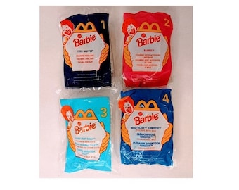 BARBIE 1998 McDonalds Happy Meal Toys In Original New Unopened Bags Lot of 4