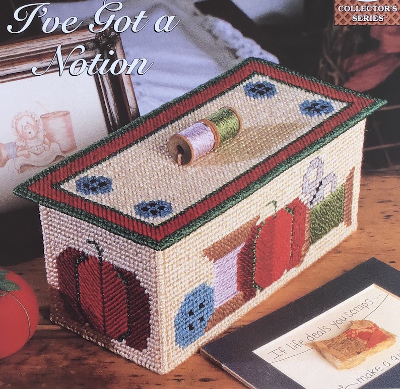 Vintage Sewing Box Craft Supply Bin Scrap Container