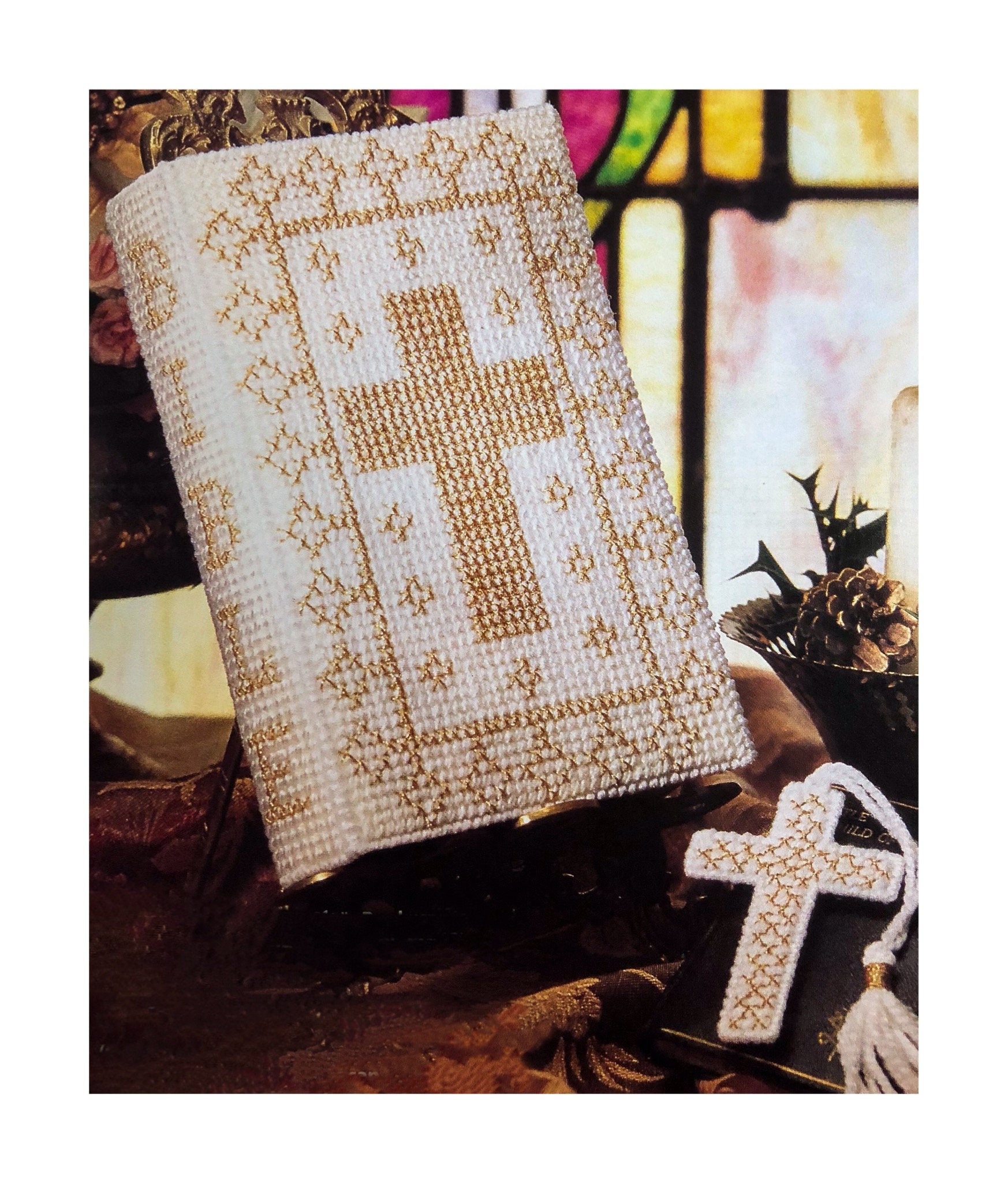 Bible Cover and Bookmark Plastic Canvas PDF Pattern Digital Etsy