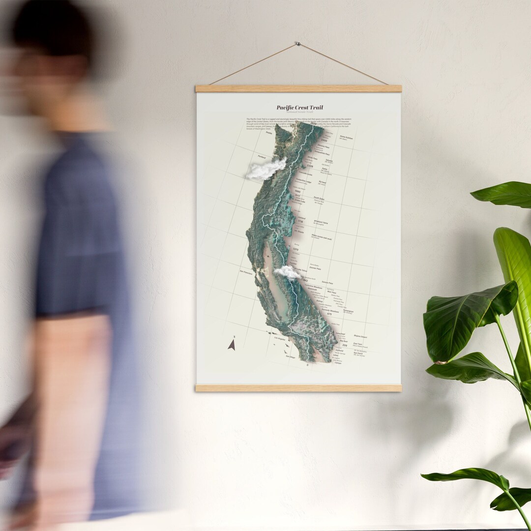 Sendero de la cresta del Pacífico Póster Etsy México