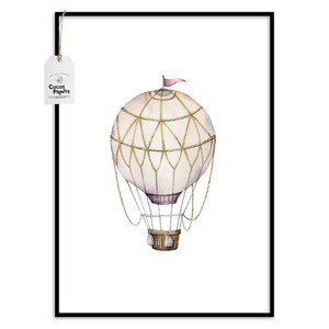 Hot Air Balloon Wall Art, DIGITAL DOWNLOAD, Kids Wall Art, Nursery Decor, Hot Air Balloon Print, Nautical Nursery Decor