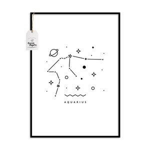 Zodiac Gift Aquarius, PRINTABLE art, Aquarius Gift For Men, Aquarius Gift For Women, Horoscope Gifts, Astrology Gifts Aquarius