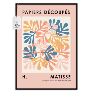 Papier Exhibition Poster, PRINTABLE ART, modern museum poster, abstract exhibition, museum printable, matisse poster