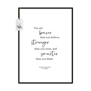 Braver Smarter Stronger Winnie the Pooh Nursery Print