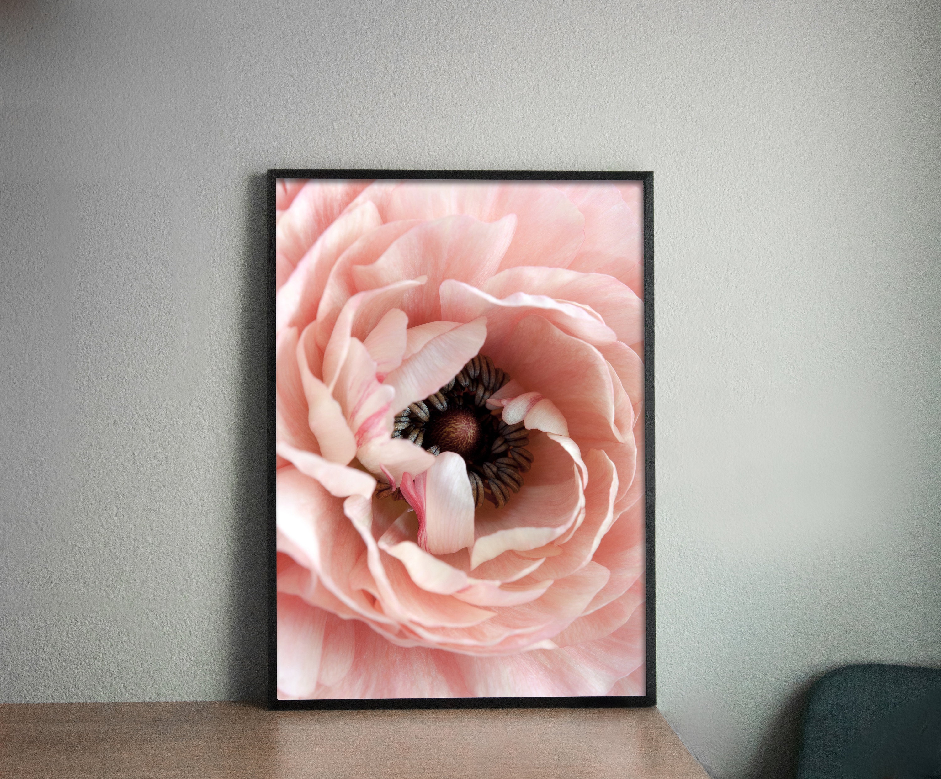 Pink Flower Wall Art PRINTABLE ART Large Flower Art Large Etsy