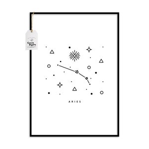 Zodiac Gift Aries, PRINTABLE art, Aries Gift For Men, Horoscope Gifts, Astrology Gifts Aries
