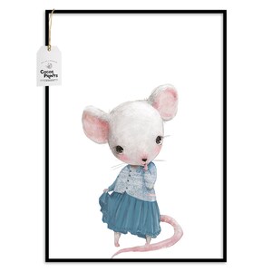 Mouse Print | DIGITAL DOWNLOAD | Nursery Print | Baby Animal Print, Baby Woodland Animals, Hipster Animal Print