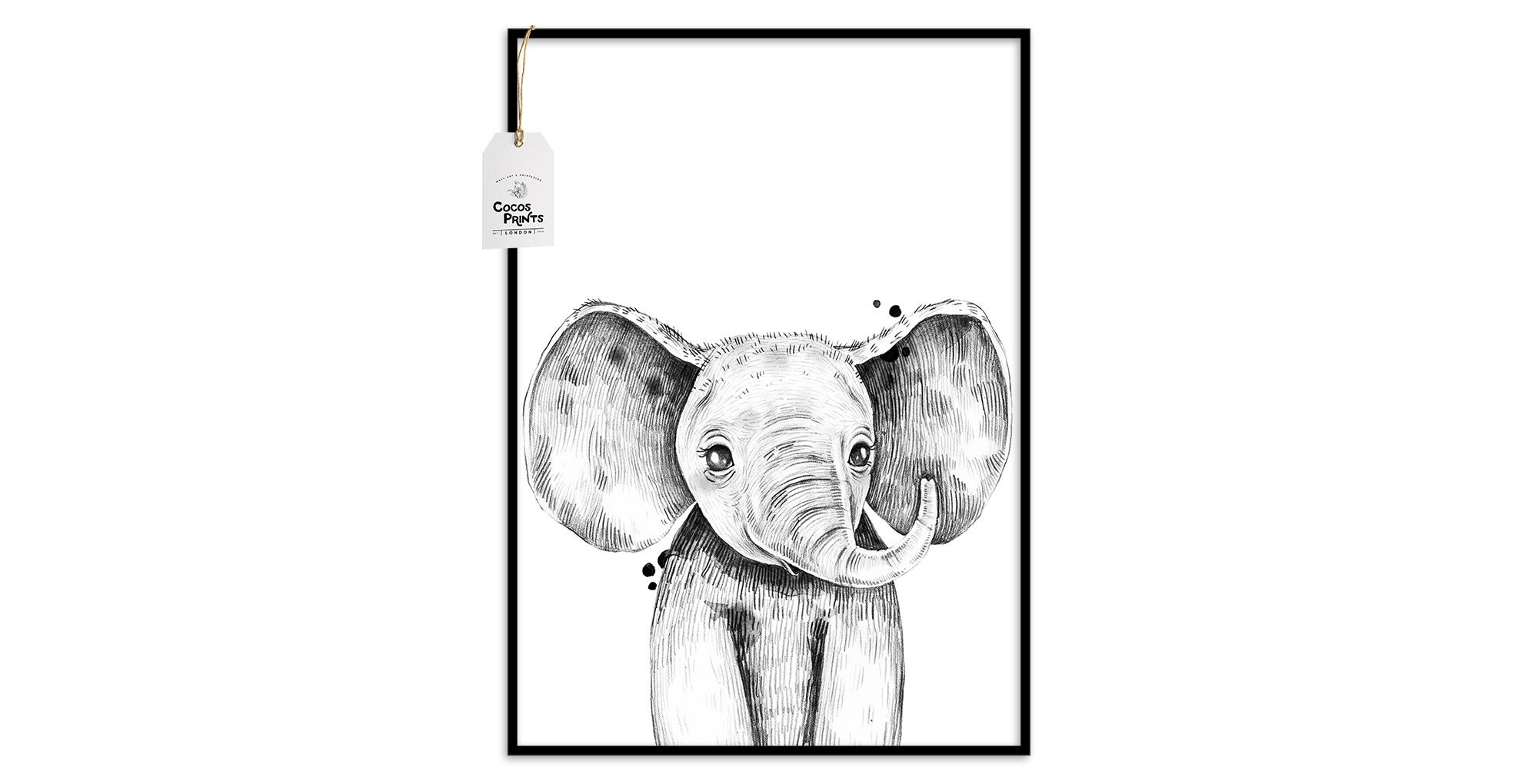 Baby Elephant Safari Wall Print, DIGITAL DOWNLOAD, Kids Wall Art, Nursery Decor, Safari Wall Art