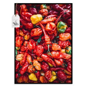 Peppers Wall Art, PRINTABLE ART, Fruit Wall Art, Kitchen Spice Print, Minimal Wall Art