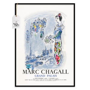 Marc Chagall Exhibition Poster, PRINTABLE ART, modern museum poster, abstract exhibition, Marc Chagall print