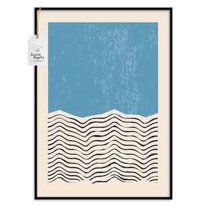 Modern Abstract Blue Print, PRINTABLE ART, Geometric Art, Line Art, Blue Printable