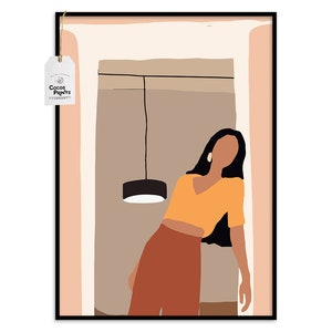 Abstract Female Print, Terracotta Print, Boho Wall Art, PRINTABLE ART, Minimalist Woman Art