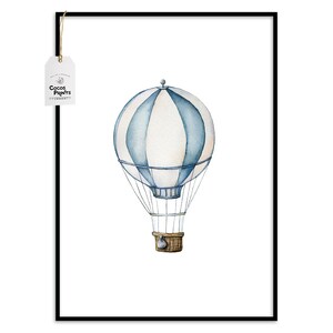 Hot Air Balloon Wall Art, DIGITAL DOWNLOAD, Kids Wall Art, Nursery Decor, Hot Air Balloon Print, Nautical Nursery Decor