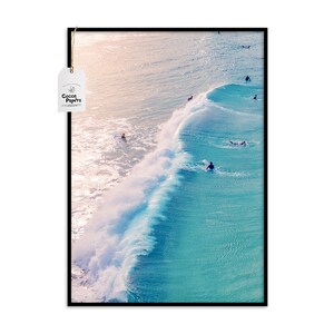 Surfers Beach Print, PRINTABLE ART, Surf Poster, blue ocean wall art
