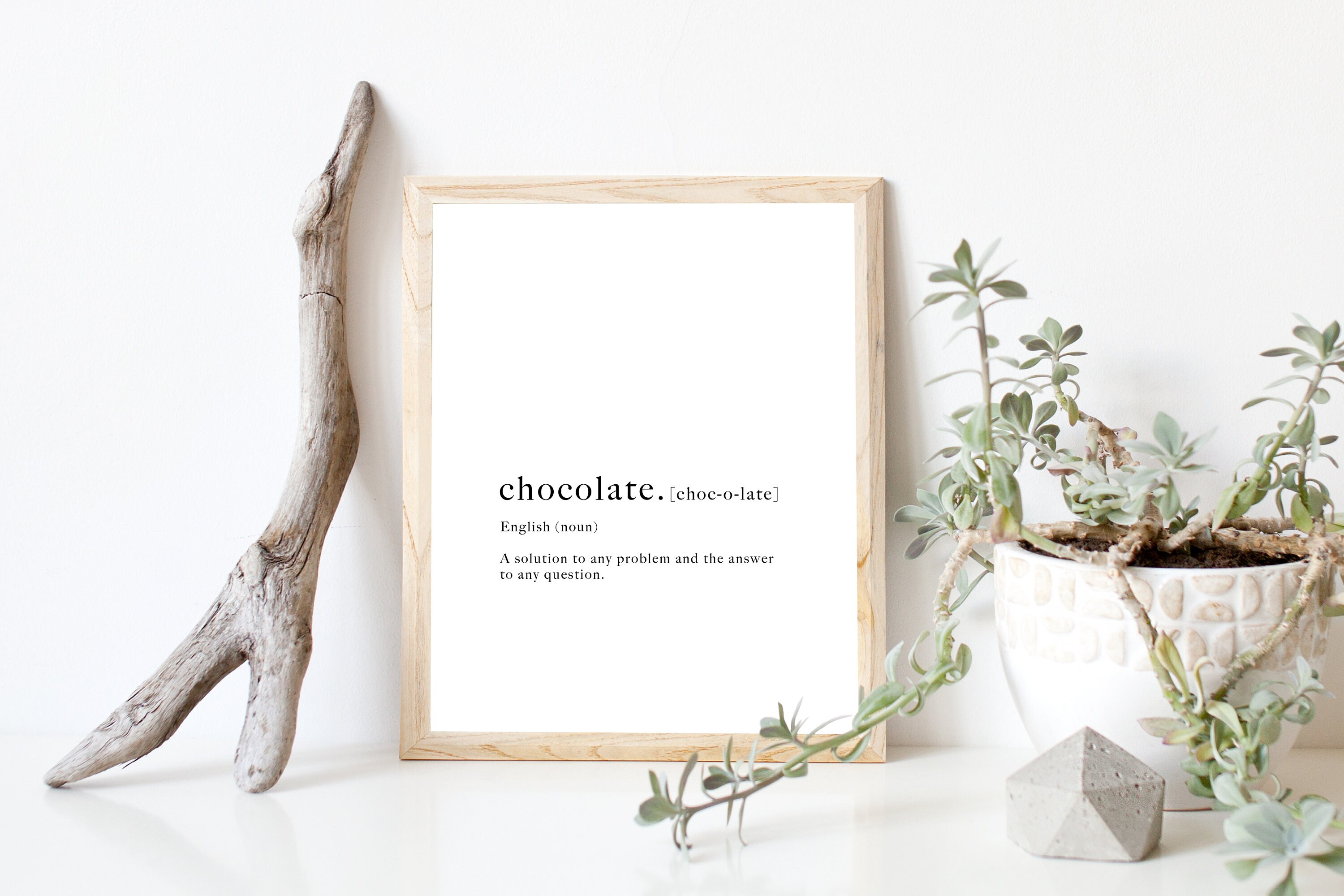 Chocolate Word Definition Print PRINTABLE art Etsy