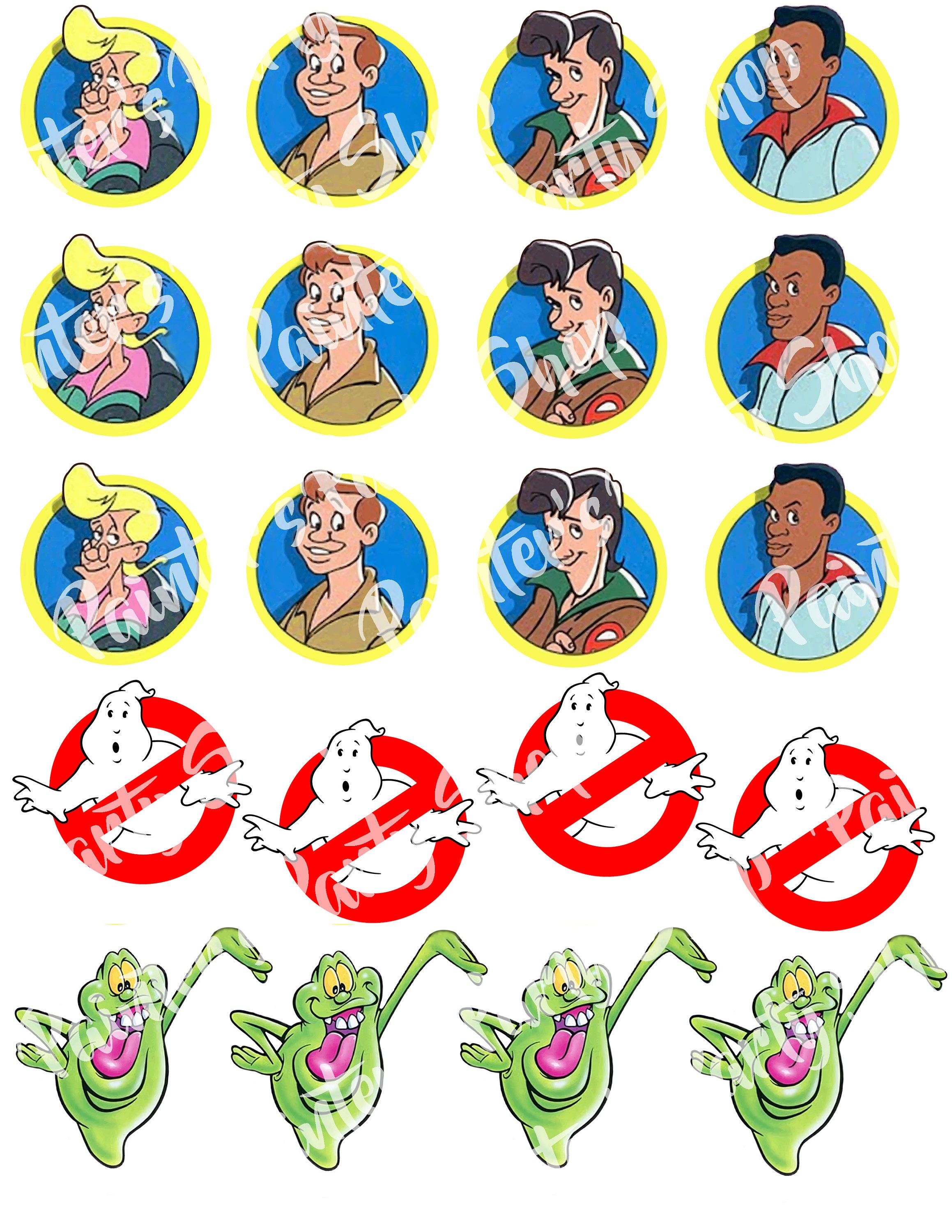 Ghostbusters Cupcake Toppers Digital Download, Real Ghostbusters ...