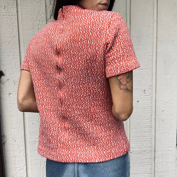 Vintage 70s orange Knit Top Verona Knits - image 2