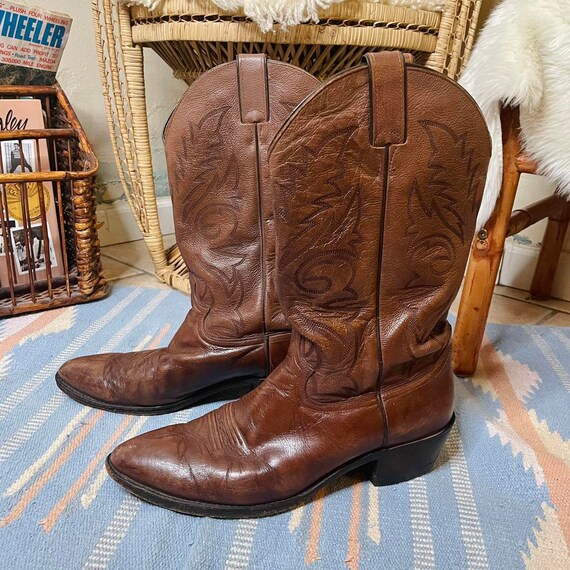 vintage brown cowboy boots Gem