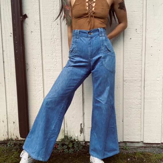 Vintage 70s Wide Leg Bell Bottoms