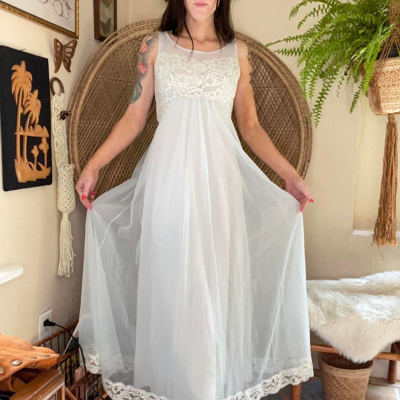 Vintage 1960s Baby Blue Chiffon Nightgown Etsy UK