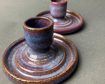 Handmade Wheel Thrown Pottery Candleholders