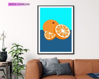 Minimalistische fruit kunst aan de muur, Digitale Prints illustratie, Keuken decor, A2, A3, A4 digitale kunst schilderij
