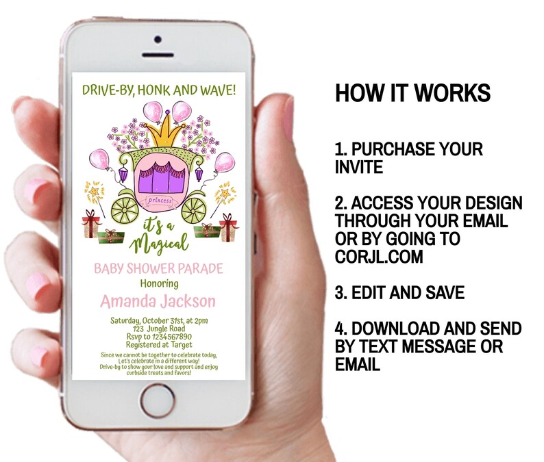 Magical Driveby Baby Shower Invitation Drive by Shower Etsy