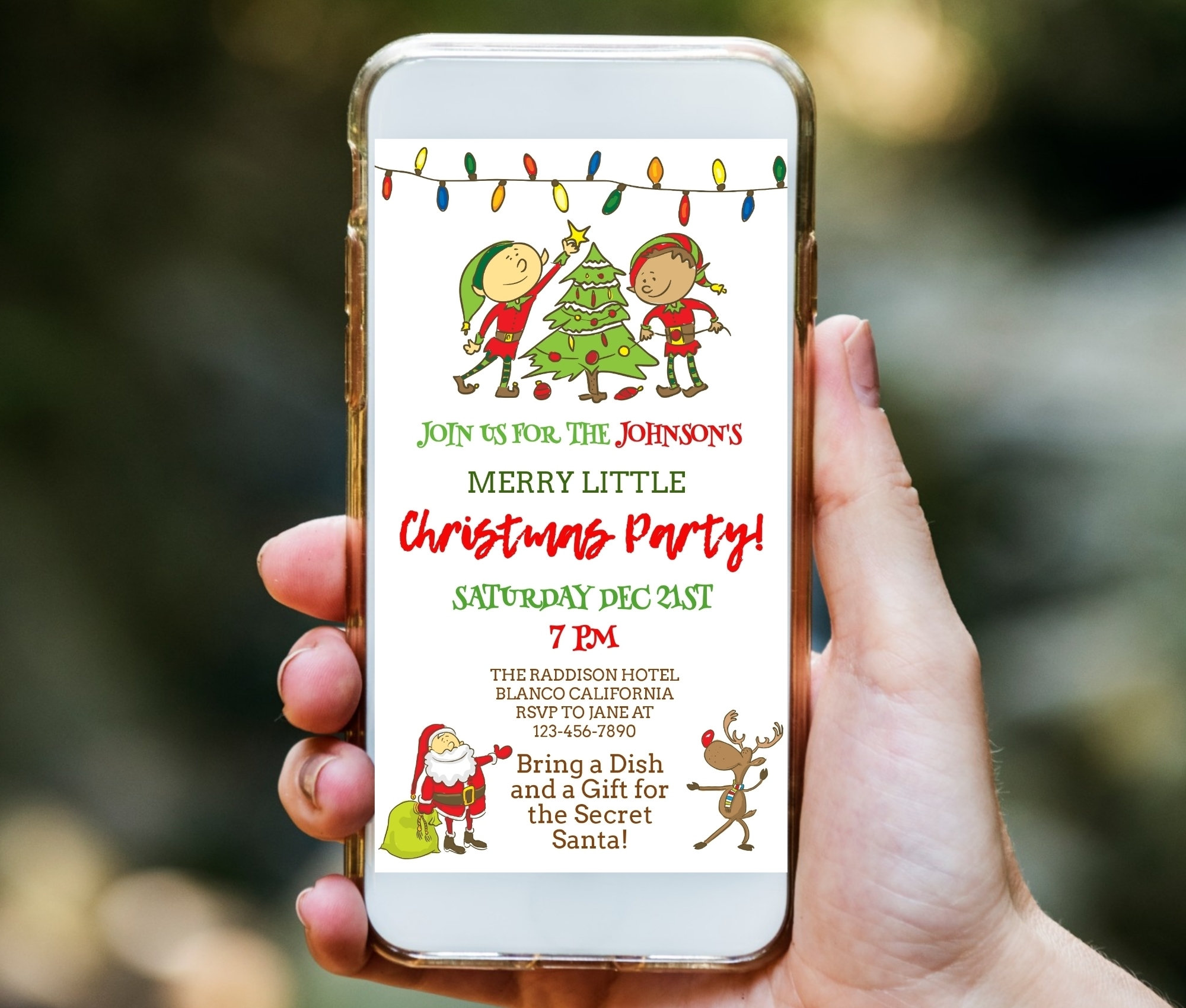 Electronic Christmas Invitation Digital Christmas Invitation Merry Little Christmas SMS 