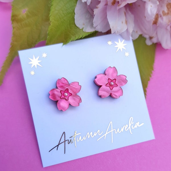 Sakura Blossom Studs | Nature Studs | Spring Earrings | Summer Studs | Dainty Earrings | Florist Jewellery | Gift for Flower Lover