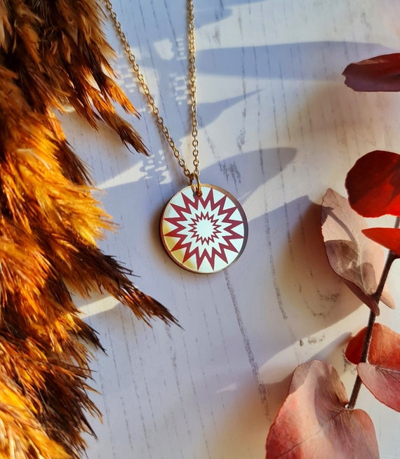 Sunburst Coin Pendant Minimal Jewellery 