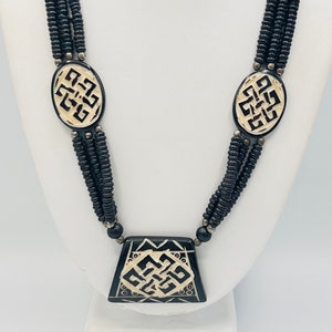 Vintage Bovine Bone Tribal BOHO Necklace