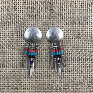 Sterling Silver and Bead Dangle Earrings