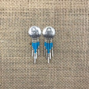 Sterling Silver and Turquoise Mother Nature Dangle Earrings
