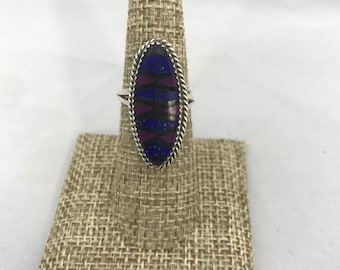 Sugilite, Onyx, and Lapis Lazuli Ring