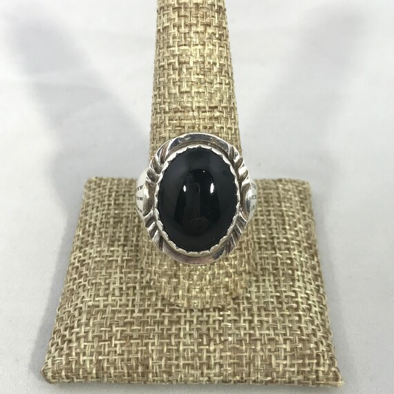 Large Solitaire Onyx Statement Ring - image 1