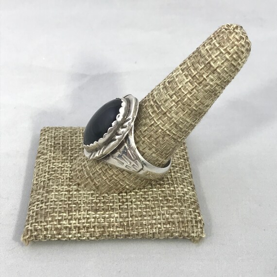 Large Solitaire Onyx Statement Ring - image 2