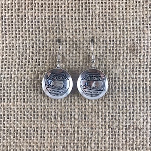 Sterling Silver Earrings with Native Vessel Design