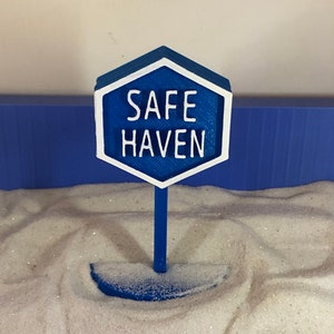 Sandtray Miniature Sign &quot;SAFE HAVEN&quot;