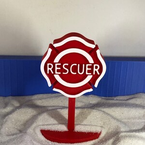 Sandtray Miniature Sign &quot;RESCUER&quot;