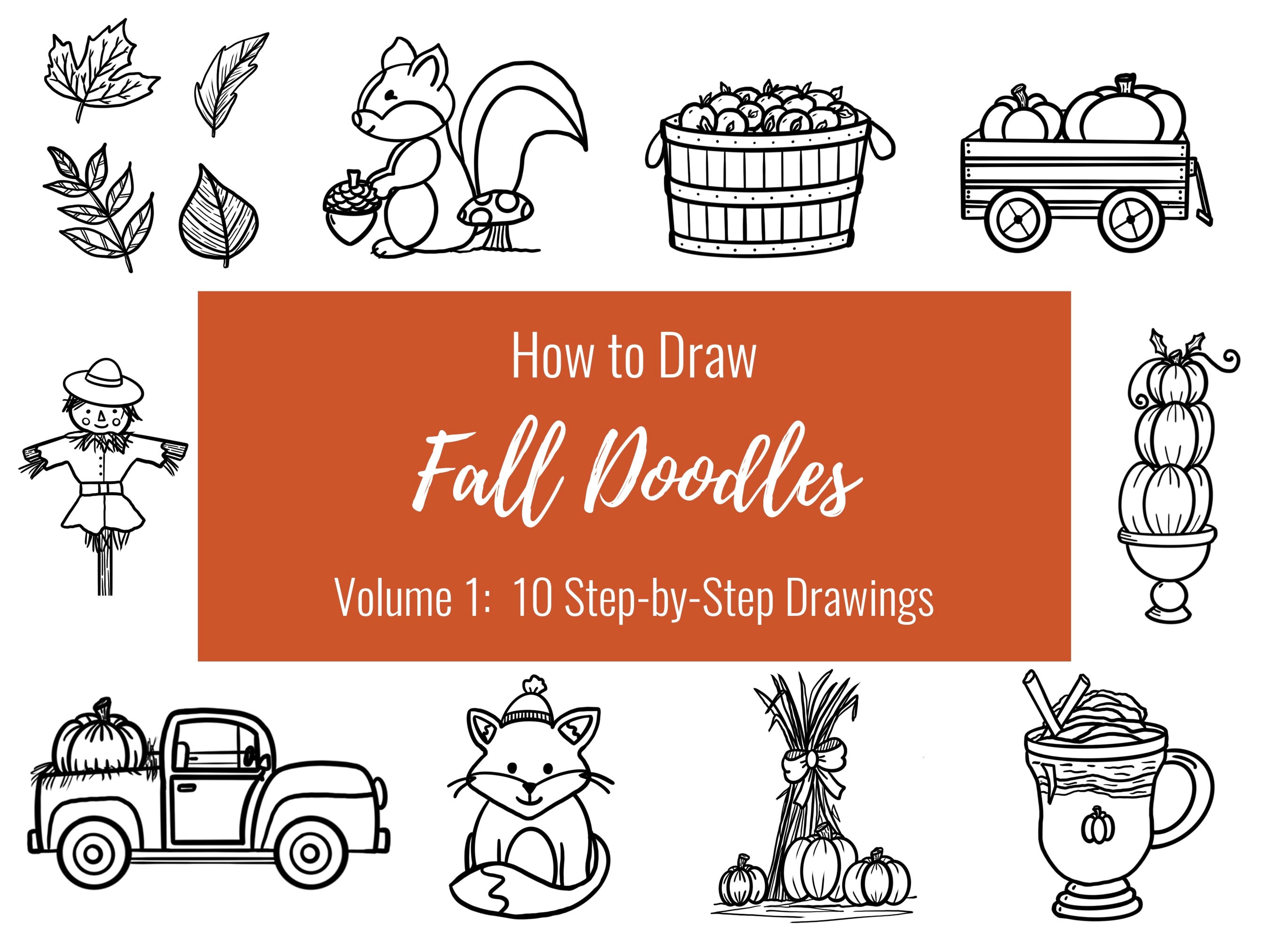 How to Draw Cute Fall Doodles Printable Worksheets Bullet Journal