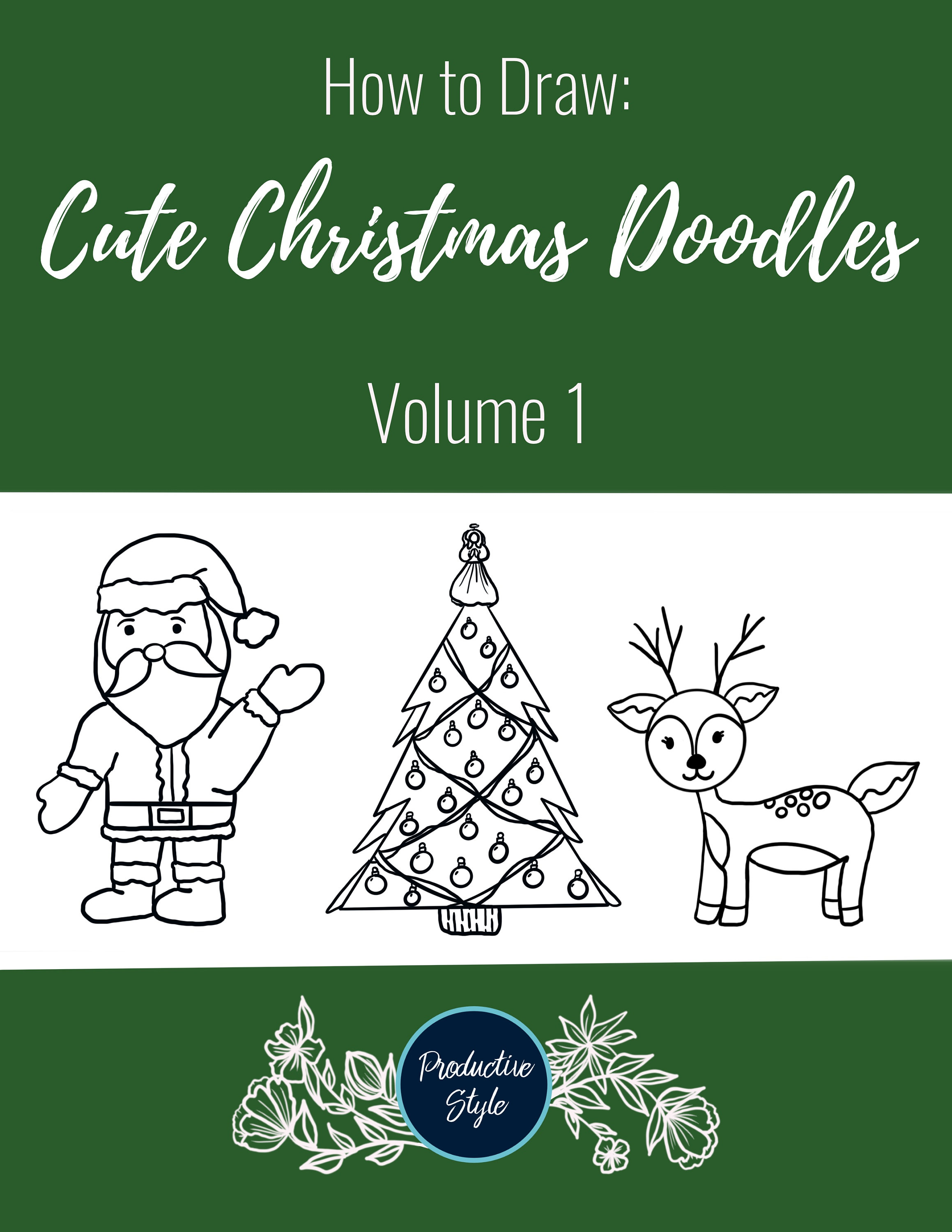 How to Draw Cute Christmas Doodles, Printable Worksheets, Bullet