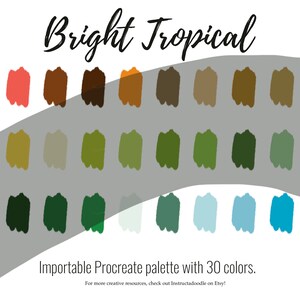 Bright Tropical Procreate Color Palette, iPad Swatches File, Illustration Color Scheme, iPad Procreate Tools, Color Swatches