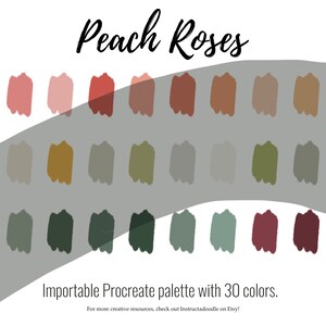 Peach Roses Procreate Color Palette, iPad Swatches File, Illustration Color Scheme, iPad Procreate Tools, Color Swatches