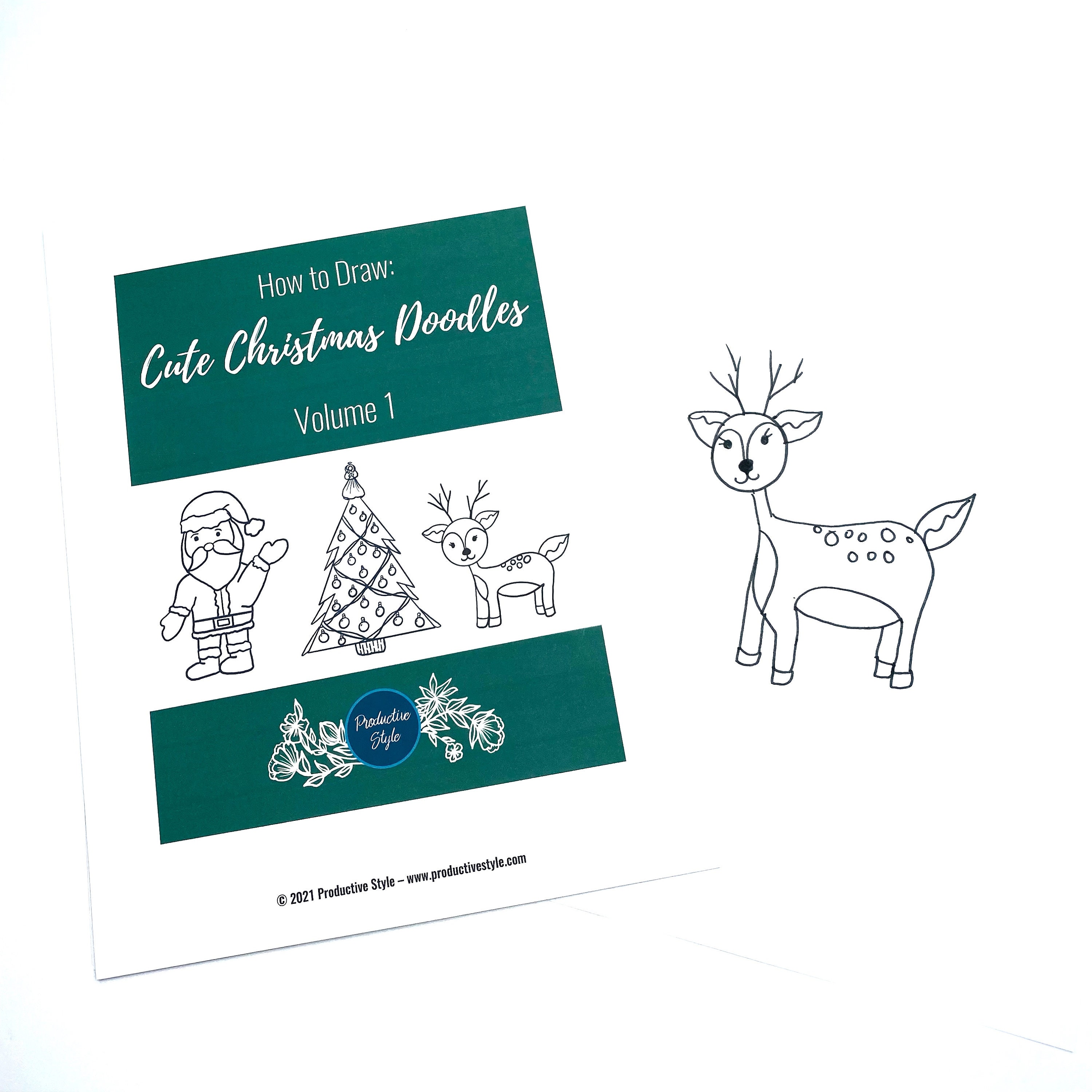 How to Draw Cute Christmas Doodles, Printable Worksheets, Bullet
